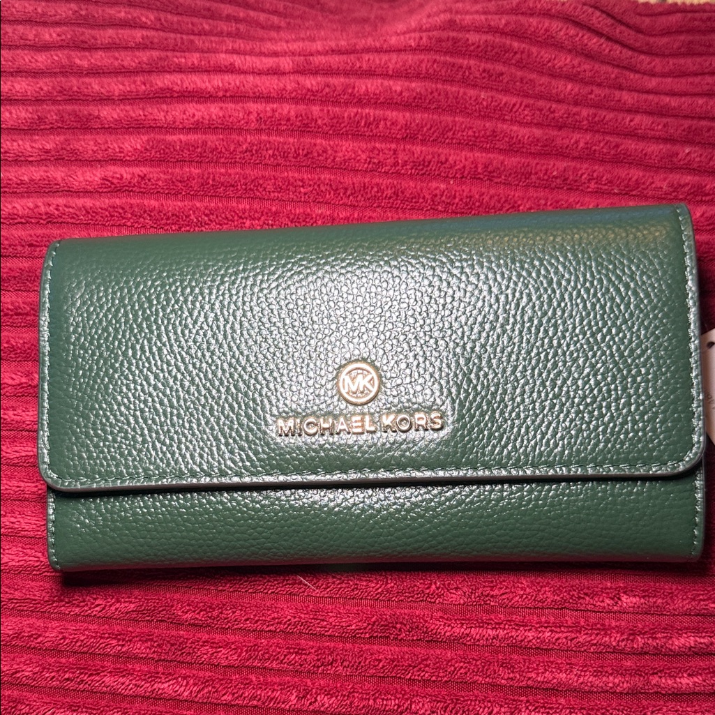 Michael Kors Forest Green Leather Wallet